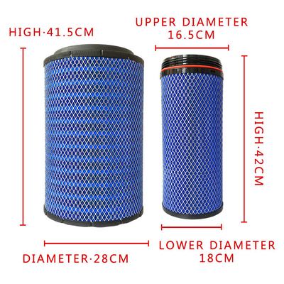 Blaues Filterpapier und konkurrierendes Foton Aumark Lkw Diesel K2841Pu Luftfilterelement